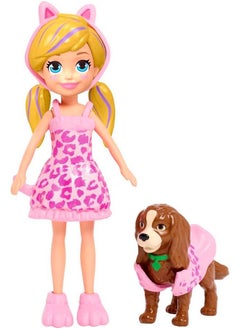 Polly Pocket Doll & Accessories Masque ‘N Match Costume Pack With 3 Inch Small Doll Pet 4 Costumes For Doll & For Pet  - Image 3