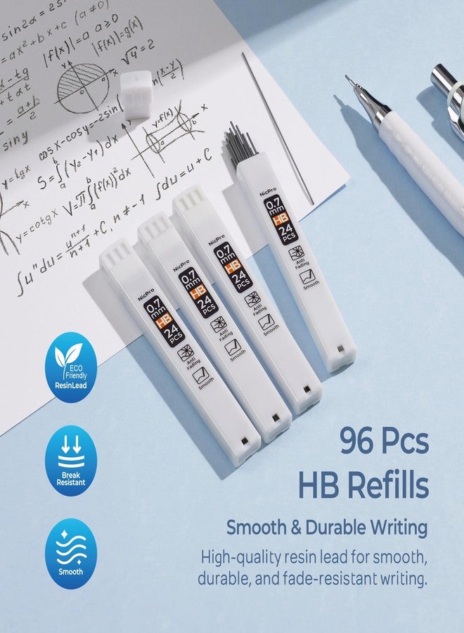 Nicpro Pastel Mechanical Pencil Set, 4PCS 0.7mm Cute Drafting Pencils with 4 Tube HB Lead Refills, 4B Erasers, Rotary Retractable Eraser and Eraser Refill for Writing Sketching Back to School Supplies - Image 5