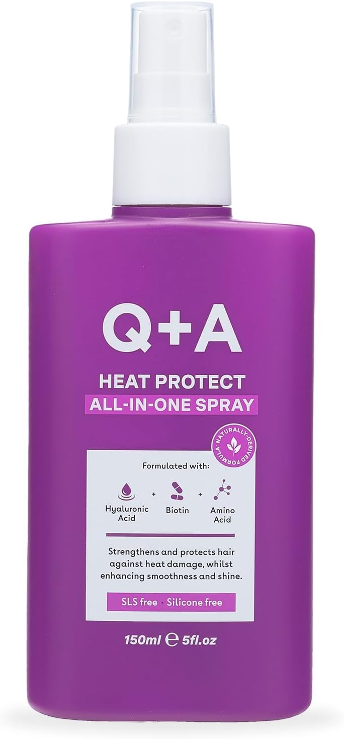 QA Heat Protect AllInOne Spray 150ml Heat Protection Spray for Hair 13Benefit MultiTasking Heat Protectant Strengthening and AntiFrizz Hair Spray with Hyaluronic Acid Complex