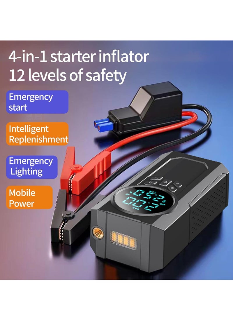Generic Portable Car Jump Starter with Air Compressor, 120PSI 1000A Car Battery Jump Starter, 12V Battery Pack with Type-C Charge, for 6.0L Gasoline and 3.0L Diesel Engines, 4 in 1  - Image 2