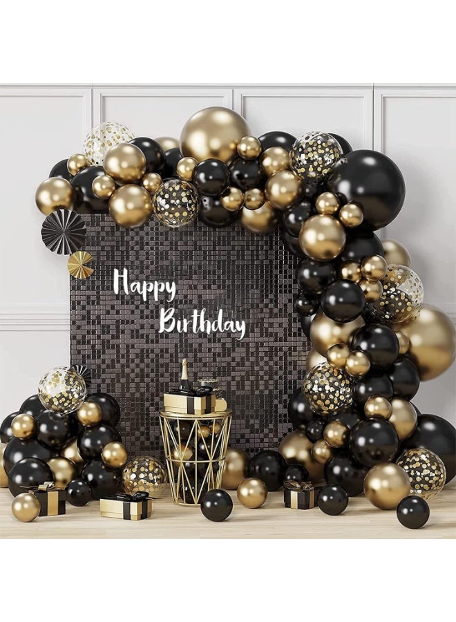 Balloon World 2-Piece Black Foil Backdrop, 2m Length 2m Width Glitter Foil Backdrop for Wedding Birthday Baby Shower Party Decoration - Image 3