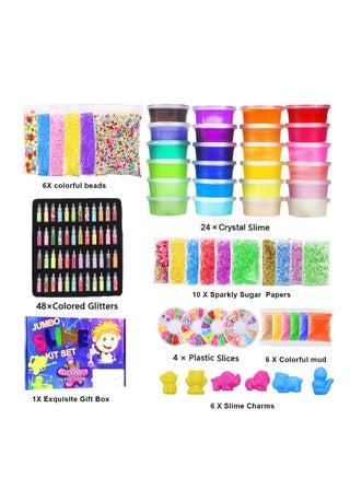 Slime Kit for Kids - Stress Relief Toy, Boys Girls Art Craft, Crystal Clear Slime, Glitter, Fruit Slices, Fishbowl Beads Girls Toys Gifts for Kids Age 6+ Year Old - view 2