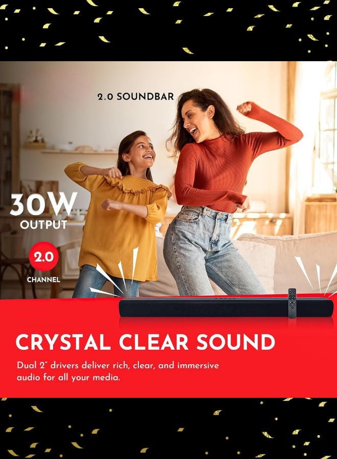 جي في سي 43 Inch Edgeless Full HD Android 14 Smart TV with Bluetooth, 60Hz, HDMI, USB Paired with 2.0 Channel 30W Soundbar, Bluetooth, USB, FM Radio LT-43N5105+SOUNDBAR Black - Image 4