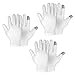 Sibba 3 Pairs Touch Screen Moisturizing Gloves White Cotton Moisturizing Gloves Overnight Bedtime Heal Eczema Sleeping Lotion Hand Spa Treatment Gloves Repair Rough Cracked Dry Chapped Hands Skin - Image 2