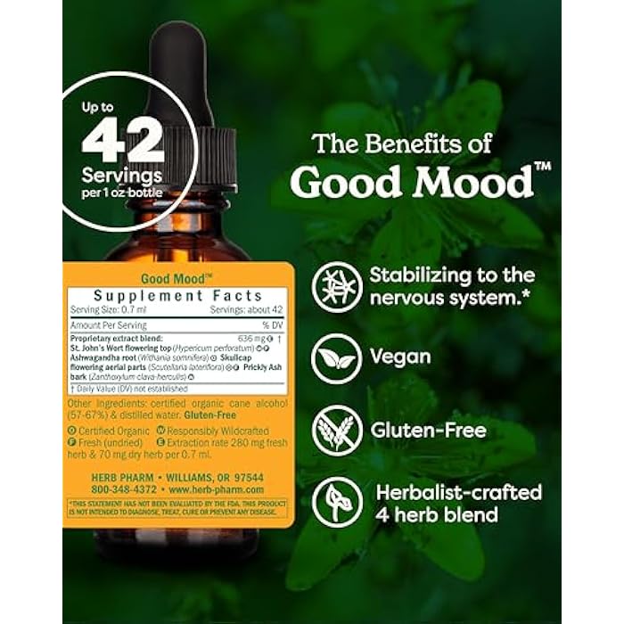 Herb Pharm Good Mood Liquid Herbal Formula with St. John's Wort for Healthy Emotional Balance - 1 Ounce - Image 2