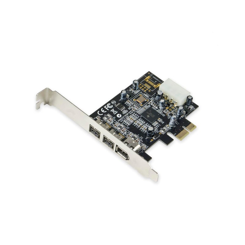 Syba SY-PEX30016 3 Port IEEE 1394 Firewire 1394B & 1394A PCIe 1.1 x1 Card TI XIO2213B Chipset Requires Legacy Driver for Windows 8 10 - Image 1
