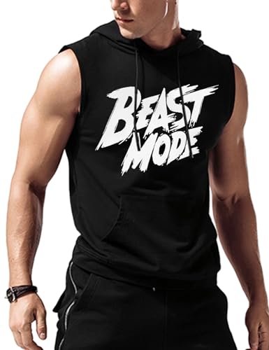 Amussiar Mens Tank Tops Workout Sleeveless Hoodies Bodybuilding Muscle Cut Off Shirts Workout Gym Clothes - Image 1