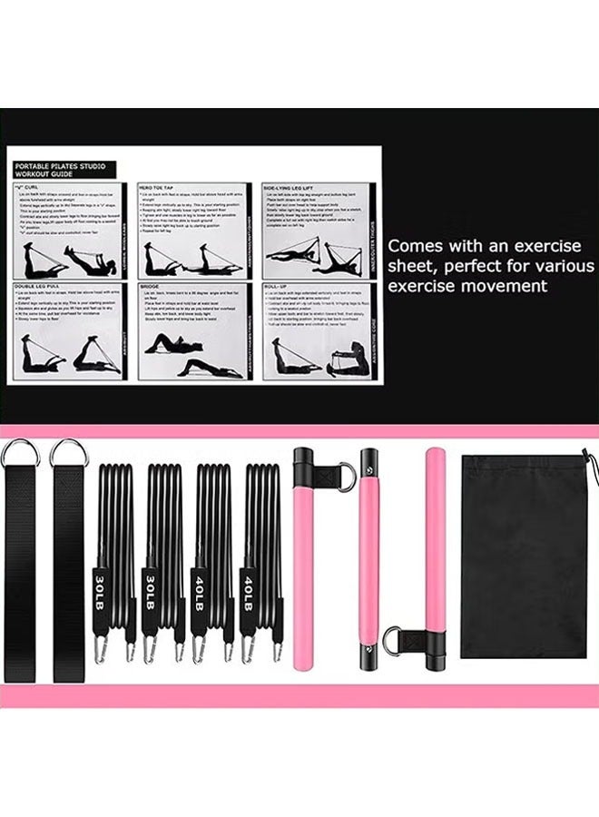 founder Pilates Bar Kit with 4 Resistance Bands,3-Section Pilates Bar with Stackable Bands Workout Equipment for Legs,Hip,Waist and Arm,Exercise Fitness Equipment for Women & Men Home Gym Yoga Pilates Kit - Image 5