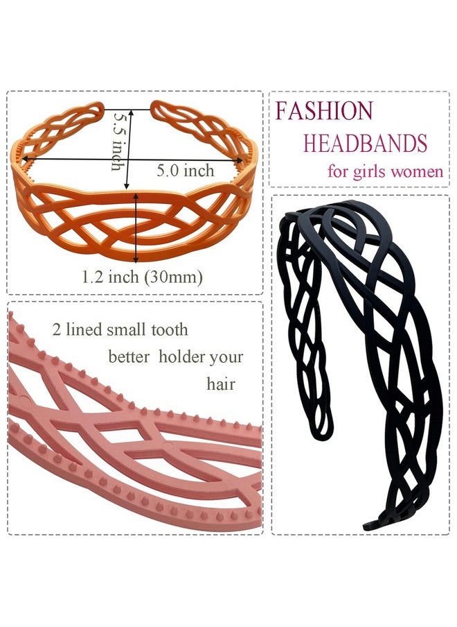 Springtime Springtime 6pcs Wide Plastic Headbands for Women Fashion Hair bands with Teeth for Girls Thick Hair Hoops Hair Accessories  - Image 3