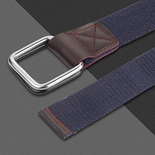 ZORO Cotton D ring buckle belt for men | Leather free, light weight, (PACK OF 2) | Color - Black+Blue - Image 5