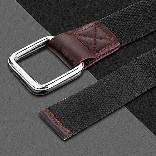 ZORO Cotton D ring buckle belt for men | Leather free, light weight, (PACK OF 2) | Color - Black+Blue - Image 3