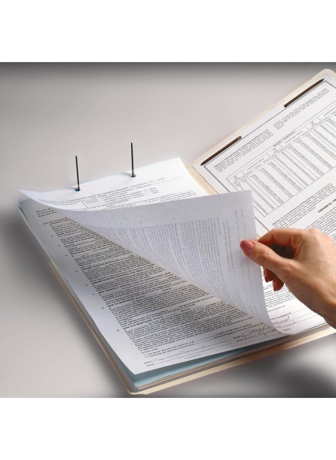 Smead Smead Heavyweight End Tab Fastener File Folder, Shelf-Master® Reinforced Straight-Cut Tab, 2 Fasteners, Letter Size, Manila, 50 per Box (34215)  - Image 4