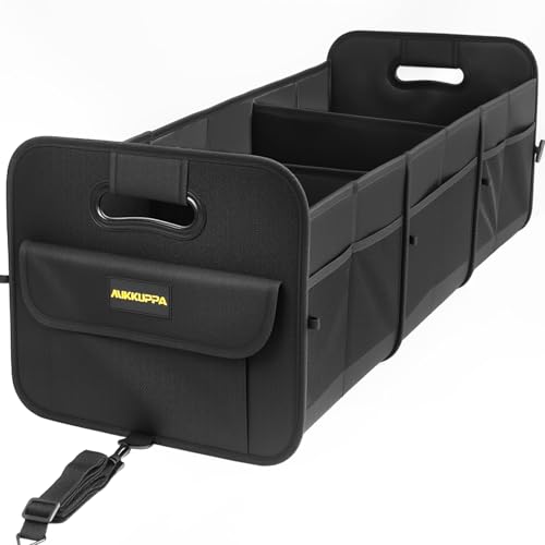 MIKKUPPA Car Trunk Organizer 105L Collapsible Large Trunk Organizer for Groceries Trunk Storage Organizers for SUV Auto Truck Van with Non Slip Bottom Black - Image 1