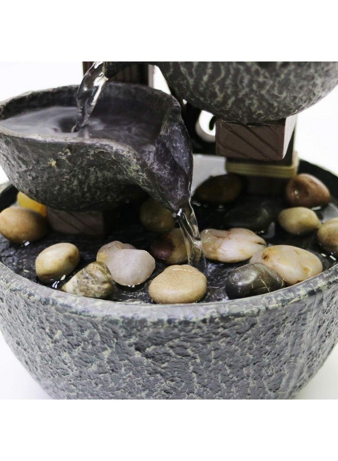 Nature's Mark 7 H Tiered Rock Bowl Tabletop Water Fountain With Natural River Rocks (Power Cord Attached) - Image 2
