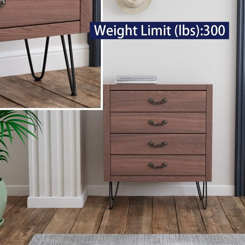 HIRVALL Heavy Duty Hairpin Legs for Desk Legs Console Table Legs for Any Types Furniture Black 10MM Thick Set of Four Legs x 4 2 Road8 inch - Image 2