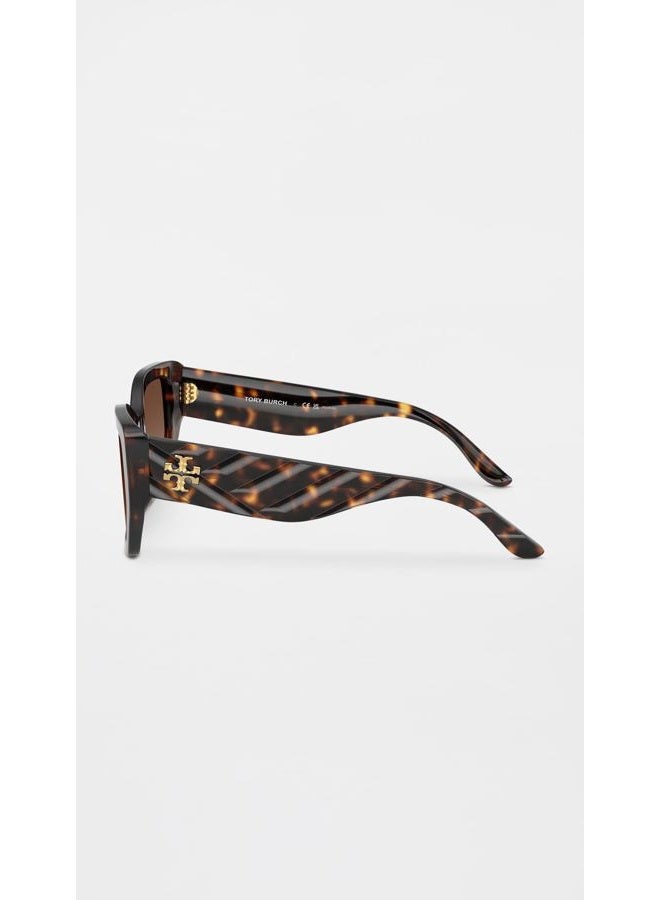 Tory Burch Brown Gradient Cat Eye Ladies Sunglasses TY7187U 1728T5 53 - Image 3