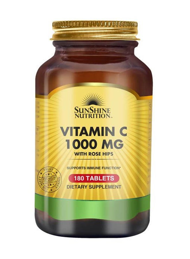 SUNSHINE NUTRITION Vitamin C 1000Mg  Infused With Rosehips Supports Immune Function Dietary Supplement 180 Tablets  - Image 2