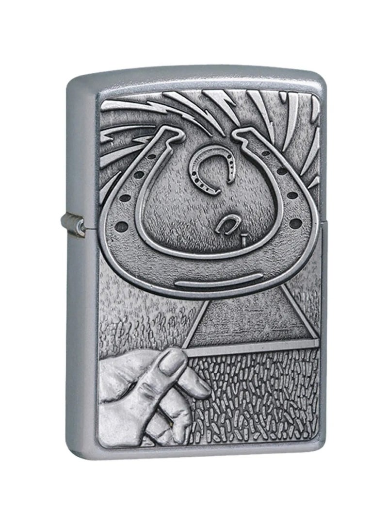 Zippo BS Horseshoe Emblem Street Chrome Lighter 24517 - Image 1