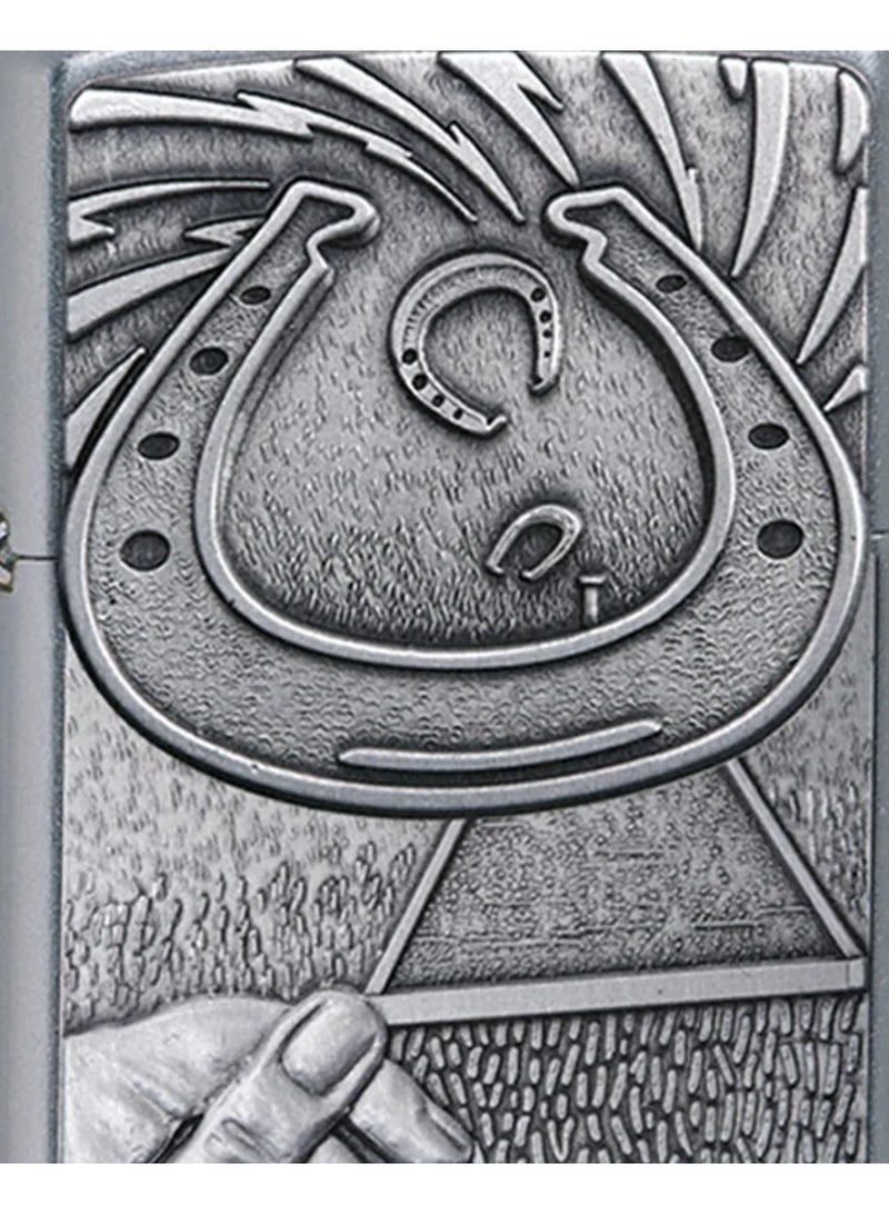 Zippo BS Horseshoe Emblem Street Chrome Lighter 24517 - Image 2