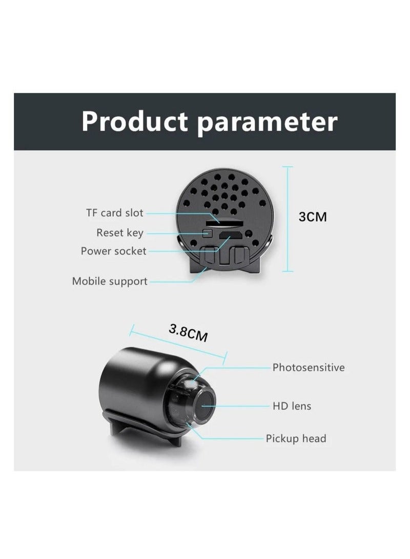 JAJEEK Mini WiFi Camera Security Camera HD 1080P Wireless Portable Small Camera with Motion Detection and Night Vision – Compact Video Recorder for Home, Office, and Outdoor Surveillance - Image 2