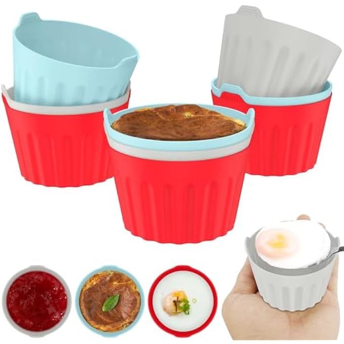Khazna Air Fryer Egg Mold Reusable Nonstick Egg Bites Pan Alternative Egg Boiler Mold Cup9Pcs - Image 3