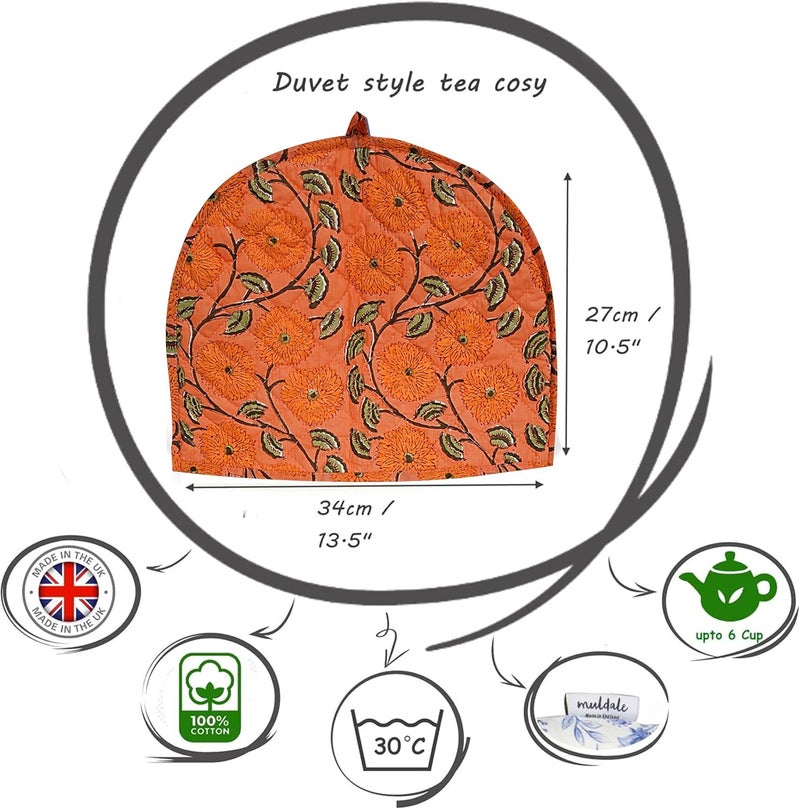 Craftintegration Orange Colors Cotton Handmade Designs Tea Cozy Creative Tea Cosy Indian Mandala Tea Cozies Tea Pot Cover - Image 4