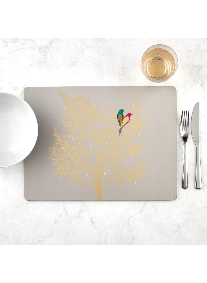 Pimpernel Sara Miller London Chelsea Collection Placemats, Set of 4 â€“ (15.7" x 11.7") Cork-Backed Board with Gold Foil Detailing & Elegant Bird Design, Heat & Stain Resistant Dining DÃ©cor - Image 3