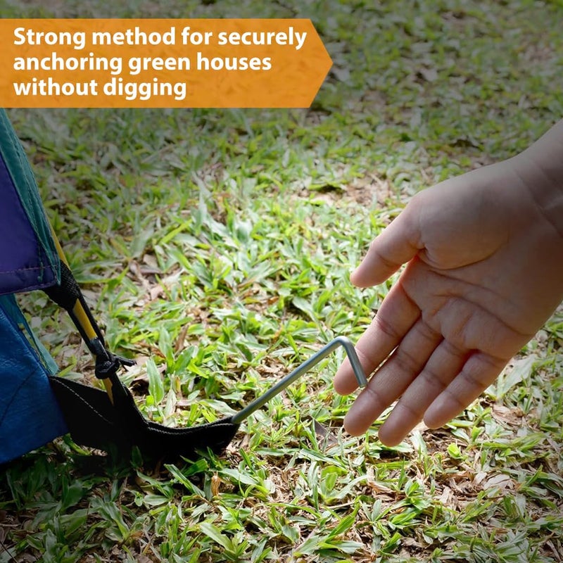 HASTHIP ® 10 حزمة دبابيس خيمة، 6.7 بوصة دبابيس خيمة للتخييم على شكل L، مسمار أرضي للخيمة، دبابيس خيمة حديدية ثقيلة، ملحقات التخييم، لتثبيت الخيمة - Image 5