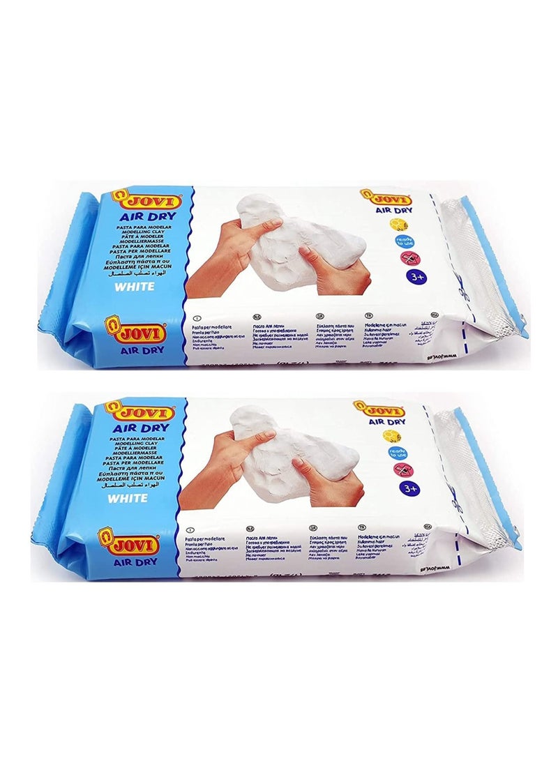 JOVI 2-Piece Air Dry Modelling Clay 1000gm White - Image 1
