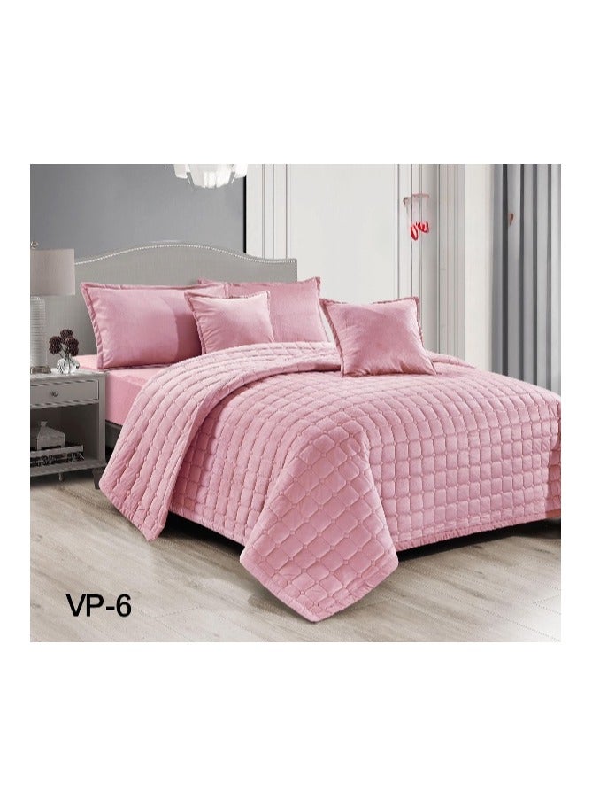 Winter comforter set for one person, two-sided system, one side is velvet and the other side is soft fur, 4 pieces, fixed, light filling, size 170 x 220 cm
