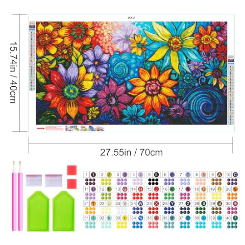 JOOZ Diamond Painting Kits for Adults DIY 5D Large Diamond Art Kits for Adults Flowers Full Drill Diamond Art Flowers Kit Gem Art Kits for Home Wall Decor 275 X 157 Inch - Image 3