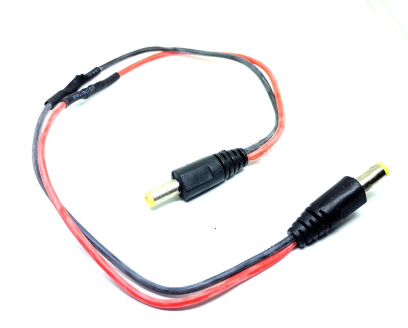INVENTO 2 Pair Male to Female + Male to Male DC Jack Plug 5.5mm x 2.1mm Power cable 300mm long 20 AWG silicone wire For CCTV, DIY Projects - Image 4