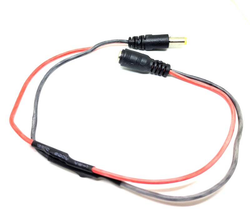 INVENTO 2 Pair Male to Female + Male to Male DC Jack Plug 5.5mm x 2.1mm Power cable 300mm long 20 AWG silicone wire For CCTV, DIY Projects - Image 3