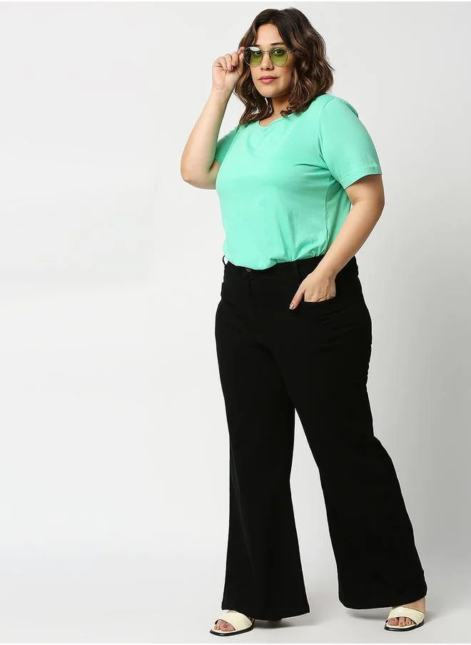 HIGH STAR Plus High Rise Wide Leg Jeans by Styli