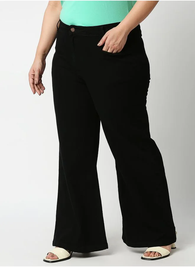 HIGH STAR Plus High Rise Wide Leg Jeans by Styli