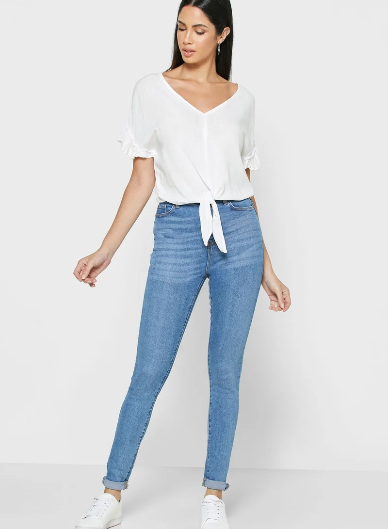 new look tall High Waist Mid Wash Jeans