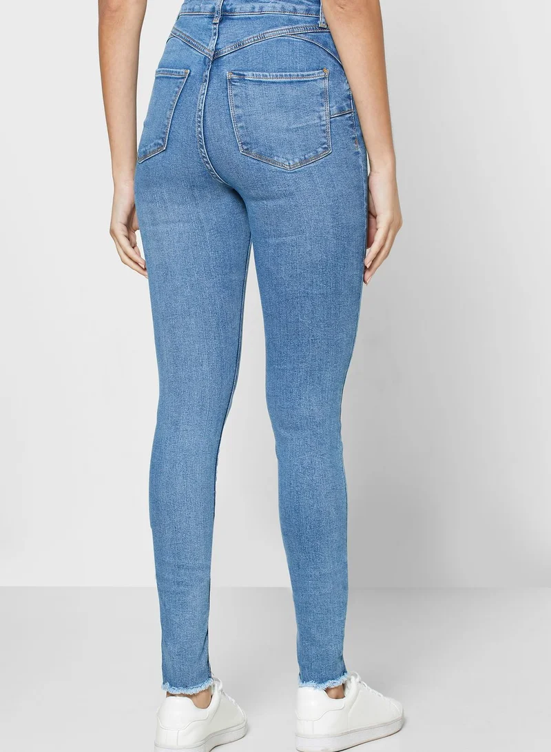 new look tall High Waist Mid Wash Jeans