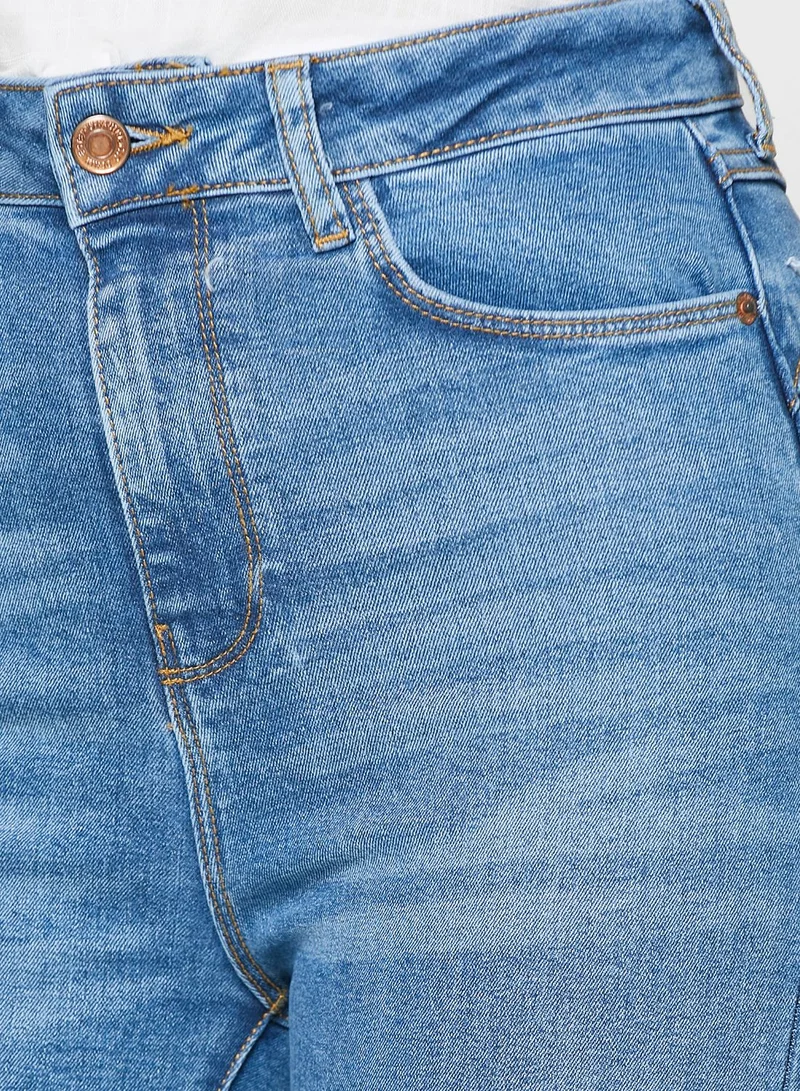 new look tall High Waist Mid Wash Jeans