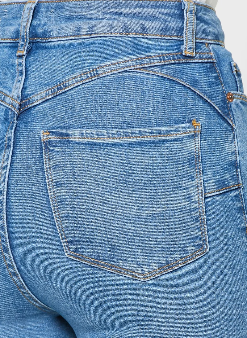 new look tall High Waist Mid Wash Jeans
