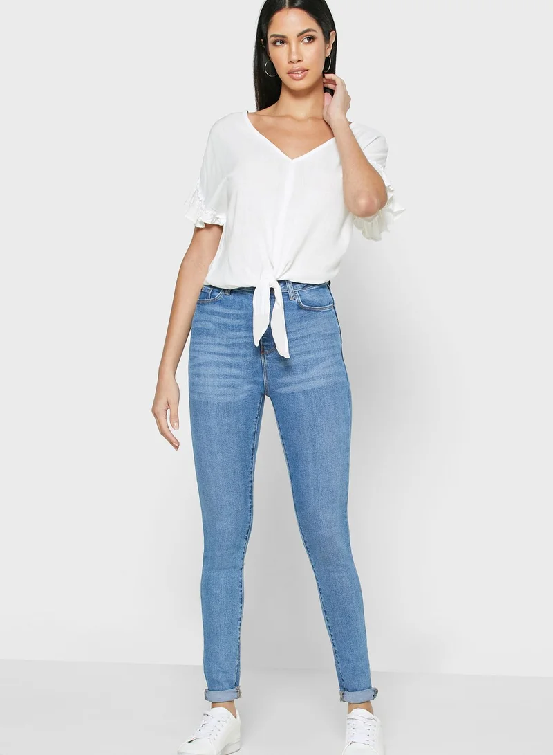 new look tall High Waist Mid Wash Jeans