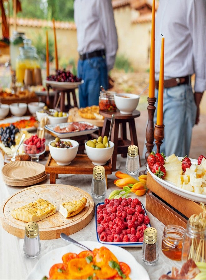 بوتشن مجموعة بوتشن المكونة من 24 قطعة من رشاشات الملح والفلفل الزجاجية الصغيرة الشفافة، مع 6 قمع بلاستيكي صغير، وأغطية زجاجات ذهبية اللون، مثالية للمطاعم وحفلات الزفاف والحفلات المنزلية. - Image 5