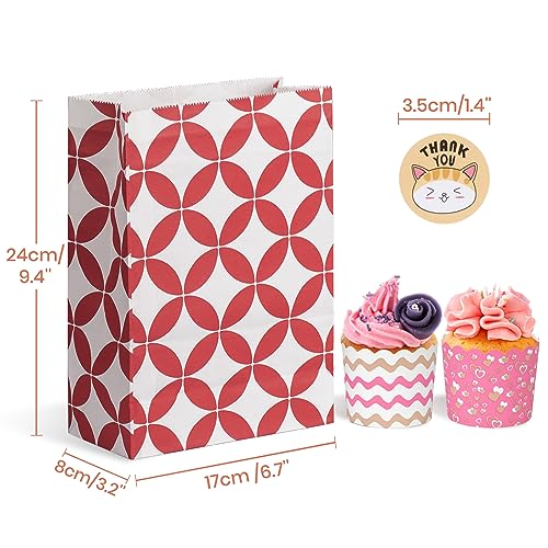 Parmedu Assorted Color Paper Bag Set 48pcs Gift Bags in Optimal Size 94 67 32 Inches with 48 Stickers Food Grade Takeout Bags for Christmas Festivals Birthdays Parties Weddings etc - Image 5