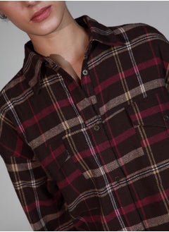 Hubberholme Women's Checked Cotton Oversized Casual Shirt, Classic Style  - Image 2
