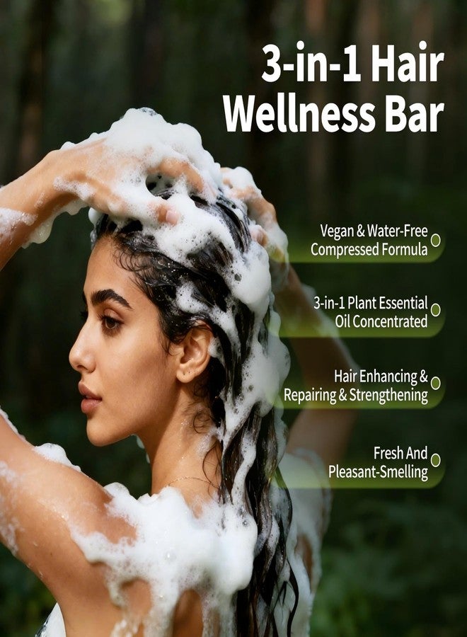 gowwim Usman Grass Shampoo Bar, 2 Pcs Nature Triangle Shampoo Bar 3-in-1 Hair Wellness Bar, Calming & Strengthens Hair, Polygonum & Cipressus Orientalis Herbal Soap, Includes Foaming Net - Image 3
