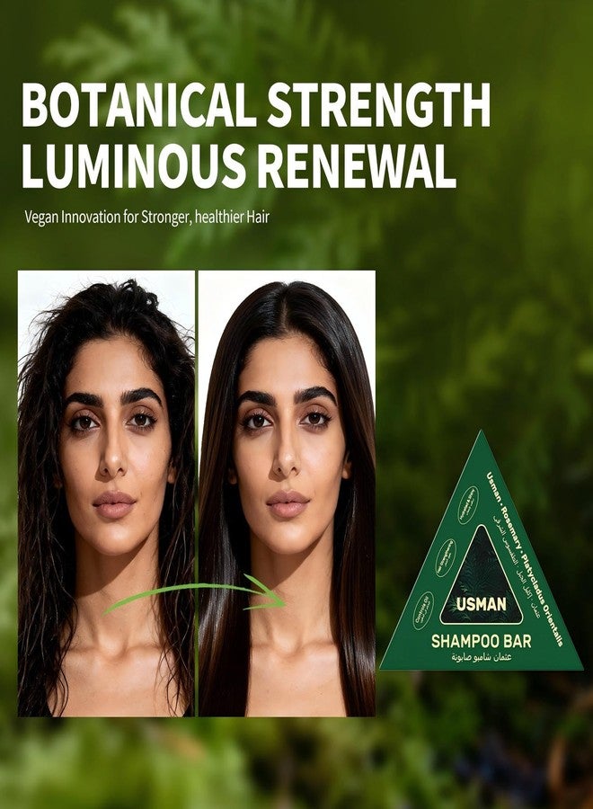 gowwim Usman Grass Shampoo Bar, 2 Pcs Nature Triangle Shampoo Bar 3-in-1 Hair Wellness Bar, Calming & Strengthens Hair, Polygonum & Cipressus Orientalis Herbal Soap, Includes Foaming Net - Image 4