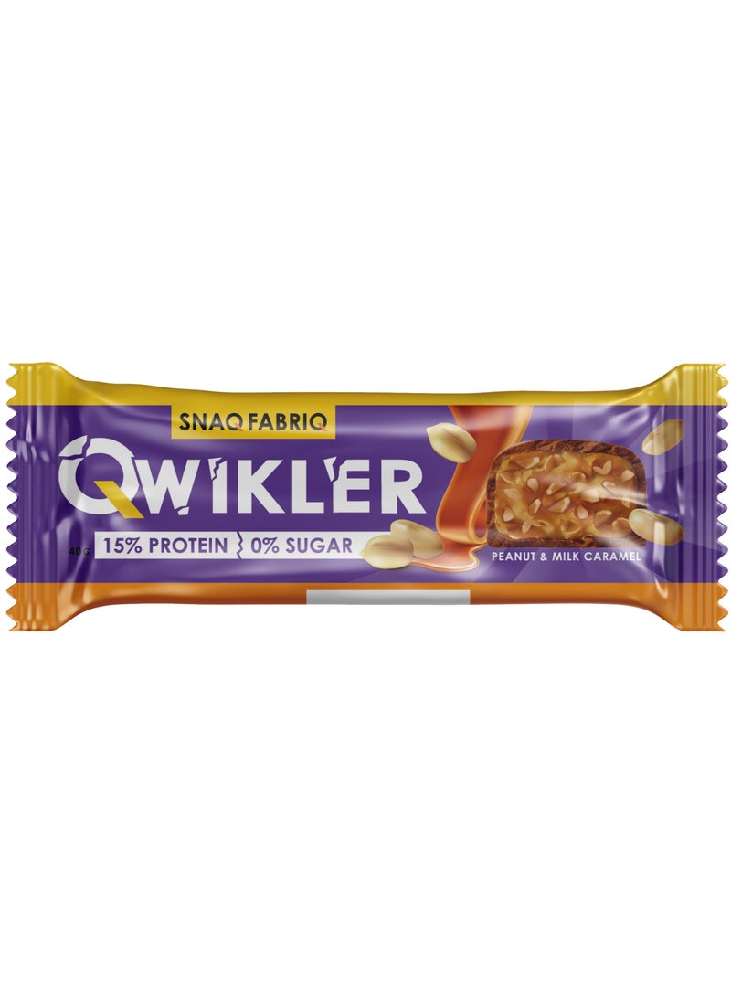 Snaq Fabriq Qwikler Protein Bar, Peanut & Caramel, 1 Bar, 15% Protein, No Added Sugar 
