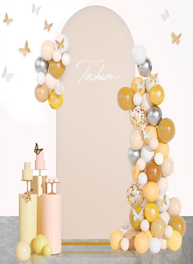 SoarDream Beige Arch Backdrop Cover 6.6ft Spandex Wedding Arch Stretchy Backdrop Cover for Birthday Bridal Shower Stand Decorations - Image 1