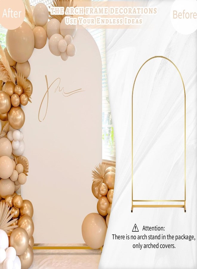 SoarDream Beige Arch Backdrop Cover 6.6ft Spandex Wedding Arch Stretchy Backdrop Cover for Birthday Bridal Shower Stand Decorations - Image 4