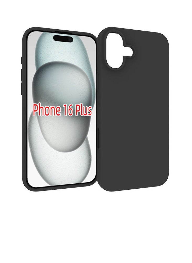 URBBKING - Case Cover With Soft Liquid Silicone Protection Anti-Scratch For iPhone 16 Plus Black - Image 1