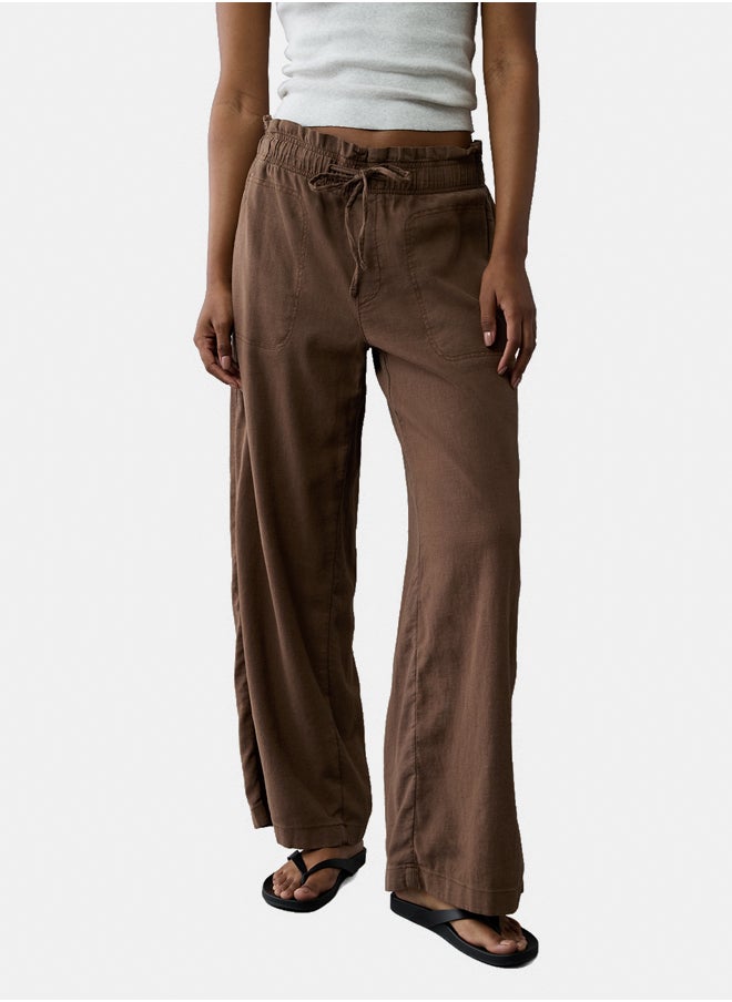 American Eagle AE Dreamy Drape Linen-Blend Pull-On Pant  - Image 1